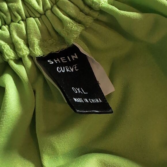 Shein Green Halter Open Back Ruched Sides All the Way Up Midi Dress Size 0X - Picture 9 of 10